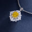 SOLID GOLD LAB-GROWN VVS FANCY VIVID YELLOW DIAMOND & DIAMOND PENDANT (#:SY014Y-P)