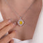SOLID GOLD LAB-GROWN VVS FANCY VIVID YELLOW DIAMOND & DIAMOND PENDANT (#:SY014Y-P)
