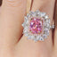 SOLID GOLD LAB-GROWN VVS FANCY VIVID PINK DIAMOND & DIAMOND RING (#:SY004P-R)