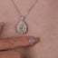 SOLID GOLD LAB-GROWN VVS FANCY VIVID YELLOW DIAMD & DIAMOND PENDANT (#:SY022Y-P)