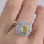 SOLID GOLD LAB-GROWN VVS FANCY VIVID YELLOW DIAMOND & DIAMOND RING (#:SY018Y-R)