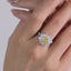 SOLID GOLD LAB-GROWN VVS FANCY VIVID YELLOW DIAMOND & DIAMOND RING (#:SY021Y-R)