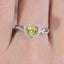SOLID GOLD 0.58 CTW F-G VVS HEART CUT LAB-GROWN YELLOW DIAMOND&DIAMOND RING(#YDR003)
