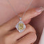 SOLID GOLD LAB-GROWN VVS FANCY VIVID YELLOW DIAMD & DIAMOND PENDANT (#:SY006Y-P)