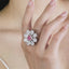 SOLID GOLD LAB-GROWN VVS FANCY VIVID PINK DIAMD & DIAMOND RING (#:SY032P-R)