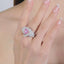 SOLID GOLD LAB-GROWN VVS FANCY VIVID PINK DIAMOND & DIAMOND RING (#:SY025P-R)