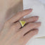 SOLID GOLD LAB-GROWN VVS FANCY VIVID YELLOW DIAMOND & DIAMOND RING (#:SY036Y-R)