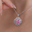 SOLID GOLD LAB-GROWN VVS FANCY VIVID PINK DIAMD & DIAMOND PENDANT (#:SY008P-P)