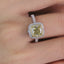 SOLID GOLD LAB-GROWN VVS FANCY VIVID YELLOW DIAMOND & DIAMOND RING (#:SY012Y-R)