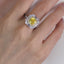 SOLID GOLD LAB-GROWN VVS FANCY VIVID YELLOW DIAMOND & DIAMOND RING (#:SY019Y-R)