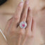 SOLID GOLD LAB-GROWN VVS FANCY VIVID PINK DIAMD & DIAMOND RING (#:SY031P-R)