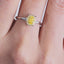 SOLID GOLD 0.36 CTW F-G VVS OVAL CUT LAB-GROWN YELLOW DIAMOND&DIAMOND RING(#:YDR002)