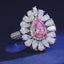SOLID GOLD LAB-GROWN VVS FANCY VIVID PINK DIAMD & DIAMOND RING (#:SY033P-R)
