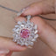 SOLID GOLD LAB-GROWN VVS FANCY VIVID PINK DIAMD & DIAMOND PENDANT (#:SY011P-P)