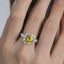 SOLID GOLD LAB-GROWN VVS FANCY VIVID YELLOW DIAMOND & DIAMOND RING (#:SY015Y-R)