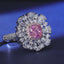 SOLID GOLD LAB-GROWN VVS FANCY VIVID PINK DIAMOND & DIAMOND RING (#:SY023P-R)