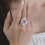 SOLID GOLD LAB-GROWN VVS FANCY VIVID PINK DIAMD & DIAMOND RING (#:SY013P-R)