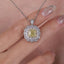 SOLID GOLD LAB-GROWN VVS FANCY VIVID YELLOW DIAMD & DIAMOND PENDANT (#:SY010Y-P)