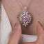 SOLID GOLD LAB-GROWN VVS FANCY VIVID PINK DIAMD & DIAMOND PENDANT (#:SY013P-P)