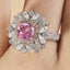 SOLID GOLD LAB-GROWN VVS FANCY VIVID PINK DIAMOND & DIAMOND RING (#:SY009P-R)