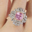 SOLID GOLD LAB-GROWN VVS FANCY VIVID PINK DIAMOND & DIAMOND RING (#:SY008P-R)