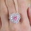 SOLID GOLD LAB-GROWN VVS FANCY VIVID PINK DIAMD & DIAMOND RING (#:SY037P-R)