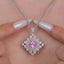 SOLID GOLD LAB-GROWN VVS FANCY VIVID PINK DIAMD & DIAMOND PENDANT (#:SY002P-P)