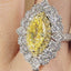 SOLID GOLD LAB-GROWN VVS FANCY VIVID YELLOW DIAMOND & DIAMOND RING (#:SY005Y-R)