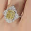 SOLID GOLD LAB-GROWN VVS FANCY VIVID YELLOW DIAMOND & DIAMOND RING (#:SY006Y-R)