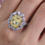 SOLID GOLD LAB-GROWN VVS FANCY VIVID YELLOW DIAMOND & DIAMOND RING (#:SY016Y-R)