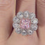 SOLID GOLD LAB-GROWN VVS FANCY VIVID PINK DIAMOND & DIAMOND RING (#:SY001P-R)