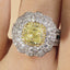 SOLID GOLD LAB-GROWN VVS FANCY VIVID YELLOW DIAMOND & DIAMOND RING (#:SY010Y-R)