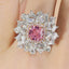 SOLID GOLD LAB-GROWN VVS FANCY VIVID PINK DIAMOND & DIAMOND RING (#:SY011P-R)