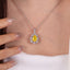 SOLID GOLD LAB-GROWN VVS FANCY VIVID YELLOW DIAMOND & DIAMOND PENDANT (#:SY020Y-P)
