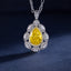SOLID GOLD LAB-GROWN VVS FANCY VIVID YELLOW DIAMD & DIAMOND PENDANT (#:SY020Y-P)