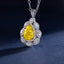 SOLID GOLD LAB-GROWN VVS FANCY VIVID YELLOW DIAMOND & DIAMOND PENDANT (#:SY020Y-P)