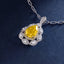 SOLID GOLD LAB-GROWN VVS FANCY VIVID YELLOW DIAMOND & DIAMOND PENDANT (#:SY020Y-P)