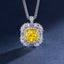 SOLID GOLD LAB-GROWN VVS FANCY VIVID YELLOW DIAMD & DIAMOND PENDANT (#:SY019Y-P)
