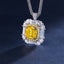 SOLID GOLD LAB-GROWN VVS FANCY VIVID YELLOW DIAMOND & DIAMOND PENDANT (#:SY019Y-P)