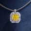 SOLID GOLD LAB-GROWN VVS FANCY VIVID YELLOW DIAMOND & DIAMOND PENDANT (#:SY019Y-P)