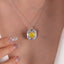 SOLID GOLD LAB-GROWN VVS FANCY VIVID YELLOW DIAMOND & DIAMOND PENDANT (#:SY019Y-P)