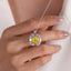 SOLID GOLD LAB-GROWN VVS FANCY VIVID YELLOW DIAMOND & DIAMOND PENDANT (#:SY019Y-P)