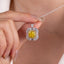 SOLID GOLD LAB-GROWN VVS FANCY VIVID YELLOW DIAMOND & DIAMOND PENDANT (#:SY019Y-P)