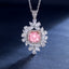 SOLID GOLD LAB-GROWN VVS FANCY VIVID PINK DIAMD & DIAMOND PENDANT (#:SY013P-P)