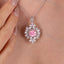 SOLID GOLD LAB-GROWN VVS FANCY VIVID PINK DIAMOND & DIAMOND PENDANT (#:SY013P-P)